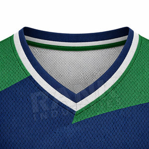 Maillot de basketball personnalisé sublimé, col en V, sans manches, unisexe adulte, en maille 100% polyester, color block, tenue d'équipe 11 - Product Image 5