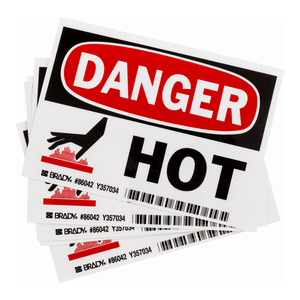 Étiquettes adhésives ovales résistantes à la chaleur Danger Hot pour équipements industriels et de laboratoire - Product Image 1