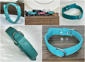 Collier pour chien en cuir de vache véritable, fabriqué à la main, de haute qualité, couleurs tendance, réglable, doux et confortable, accessoires pour animaux de compagnie - Product Image 3