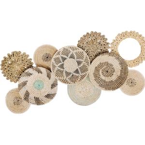 Decoración de cesta de pared redonda Bohemia hecha a mano con algas marinas y materiales de ratán estilo clásico para sala de estar de granja - Product Image 6