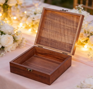 Boîte de rangement en bois de noyer personnalisée avec serrure métallique, organisateur de souvenirs en bois fait main pour bijoux, bureau, maison - Product Image 3