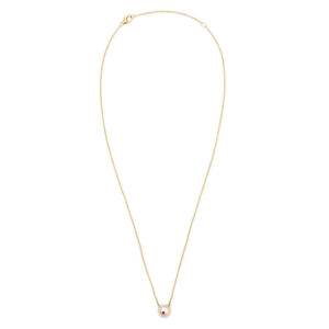 14K Yellow Gold <b>Ruby</b> and Diamond Modern Pendant <b>Necklace</b> - Product Image 4