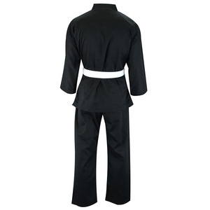 Uniforme de Karate Negro 100% Algodón para Adultos Unisex, Ropa de Artes Marciales Resistente, Corte Regular, Cinturón Blanco Incluido - Product Image 3