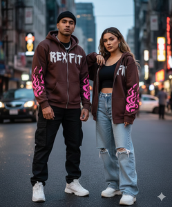 Sweat-shirts à capuche zippés en molleton bouclette pour hommes, coupe ample, grammage lourd 400 GSM, broderie effet vieilli, couleurs unies, style streetwear - Product Image 4