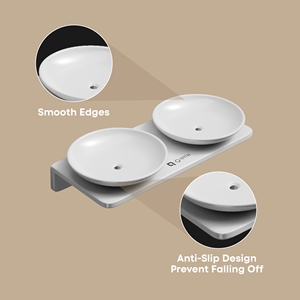 Porte-savon double grand format carré avec support mural, double couche, en verre et métal, robuste, pour salle de bain - Product Image 6