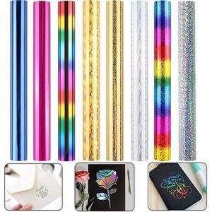 8 Rollos de Lámina Reactiva al Tóner, 5 m x 19,3 cm/Rollo, Papel de Lámina para Tóner, Kit de Lámina para Impresora Láser y Laminadora de Tarjetas, Lámina para Estampado - Product Image 1