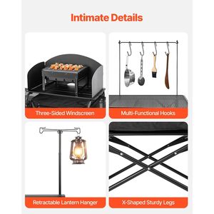 โต๊ะครัวอลูมิเนียมพกพาสำหรับตั้งแคมป์กลางแจ้ง พร้อมตู้เก็บของ 3 ช่อง และกระเป๋าถอดได้สำหรับพกพาสำหรับการตั้งแคมป์และการทำอาหาร - Product Image 4