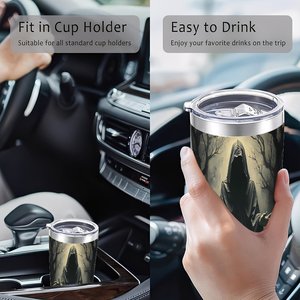 Stainless Steel Tumbler 20oz Insulated Double Wall Travel Mug With Lid <b>For</b> Cold <b>Hot</b> <b>Drinks</b> - Product Image 4