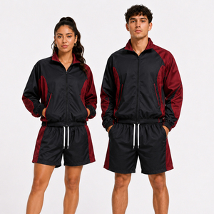 Ensemble de survêtement personnalisé sublimé unisexe, veste et short de sport dégradés, vêtements d'entraînement athlétique à séchage rapide pour hommes et femmes - Product Image 3