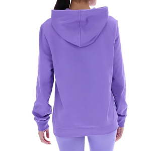 Sweat-shirt à capuche violet pour femme, coupe classique, en coton, décontracté, pour l'automne, avec logo sur le devant, vente en gros - Product Image 2