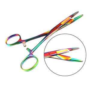 Multi Color Rainbow Kelly Hemostat Forceps 5Inch Straight Curved Stainless Steel Manual CE Certified <b>Instrument</b> By Grip Surgical - Product Image 3