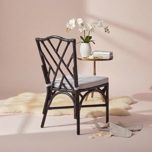 Premium Black Rattan Dining <b>Chair</b> Scandinavian Design Elegant Handcrafted Ergonomic High-<b>Back</b> <b>Support</b> Metal Legs Perfect Dining - Product Image 3