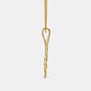 Collar con Colgante de Hoja de Oro Amarillo y Diamante Cultivado en Laboratorio - Product Image 3