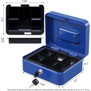 Cassetta di Sicurezza con Serratura e Vassoio Portadenaro, Armadietto Sicuro per Documenti con Cassetto Portadenaro - Product Image 2