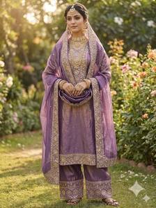 <b>Presenting</b> New <b>Eid</b> Collection In Fendy Silk With Heavy Embroidery Sequence Work Top Bottom Dupatta Set Fully Stitched Ready - Product Image 4