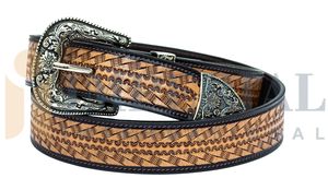 2026 New <b>Western</b> Stylish Full Grain Leather <b>Belt</b> Vintage Alloy Buckle Geometric Pattern Durable Casual Eco-Friendly <b>Belt</b> For Men - Product Image 3