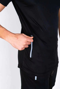 Ensemble T-shirt et short oversize en polyester/coton écologique pour homme – Deux pièces d'été vintage avec logo frontal - Product Image 4