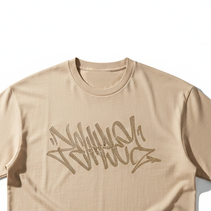 Camiseta Personalizada con Pedrería MALUZA INDUSTRIES, Estilo Urbano de Lujo, para Hombre, con Diseño Gráfico de Diamantes, Alto Gramaje - Product Image 4