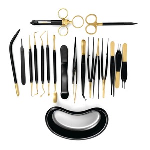 Kit de Instrumentos Dentales de Alta Calidad, Recubiertos en Negro y Dorado, Instrumentos Quirúrgicos de Acero Inoxidable Alemán a Precio de Mayoreo - Product Image 1