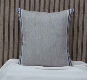 Handcrafted 100% Linen Decorative <b>Cushion</b> <b>Cover</b> Pink Stripe Square Pillow <b>Cover</b> for Modern Farmhouse Interior - Product Image 5