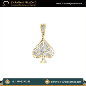 Trendy Minimalist 10K <b>Solid</b> <b>Gold</b> Custom Iced Ace Spades Poker Charm Brilliant Cut Heart Moissanite Necklace <b>Pendant</b> Fine Gift - Product Image 5