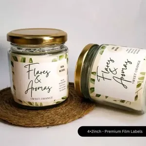 Étiquettes personnalisées pour bougies, autocollants en vinyle imperméables de qualité supérieure pour bocaux et contenants, marquage artisanal - Product Image 5