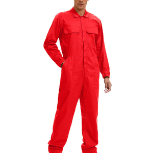 Low Price Fire Retardant Safety Suit Coveralls Boiler Suit With Pocket <b>Plain</b> Feature OEM Custom Logo And Solid Color - Product Image 1