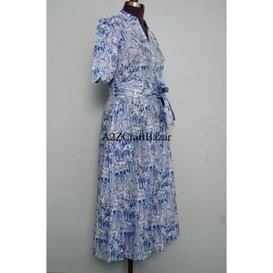 Vestido Mini Tipo Canguro de Algodón Puro para Mujer, Estampado Floral Hecho a Mano, Estilo Casual para el Día a Día, Ropa Informal para Fiestas, Estilo Dulce con Patrón Sólido - Product Image 5