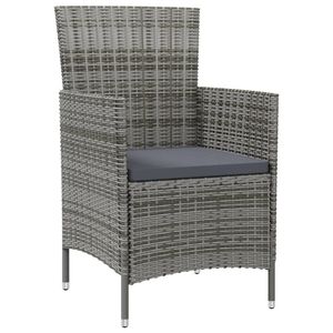 Set di 2 sedie da giardino in rattan grigio con cuscini, mobili da esterno, stile contemporaneo, design resistente - Product Image 2