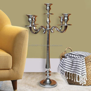 Tall standing aluminum candelabra <b>for</b> floor display in grand lobbies hallways and sophisticated venues - Product Image 3