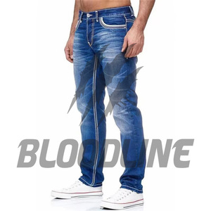 Jeans Blancos para Hombre Bloodline, Corte Slim Fit, Cintura Media, Algodón, Estilo Casual de Verano, Jeans para Hombre, Tela Denim de Primera Calidad - Product Image 1