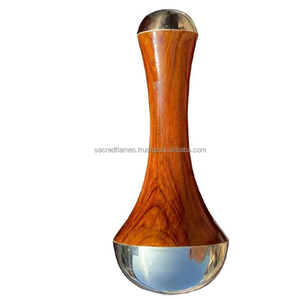 Masseur facial traditionnel Kansa Wand, manche en bois ayurvédique, métal bronze, outil de massage pour le visage et le corps, détoxifiant - Product Image 6