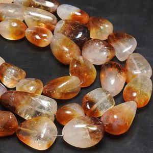 Cadena de Citrino Bicolor en Forma de Pepita, Cuentas de Piedras Preciosas Naturales de 14 Pulgadas, 10-15 mm de Largo, Aproximadamente, Certificadas por Terceros para la Fabricación de Joyas - Product Image 1