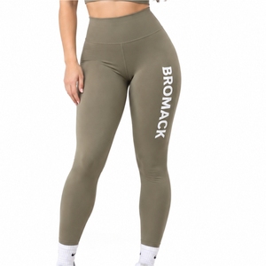 Leggings de Mujer, Cintura Alta, Diseño de Longitud Completa, Logotipo Personalizado, Etiquetas Personalizadas, Empaque Personalizado, Estilo Deportivo Casual, Satén Elástico - Product Image 1