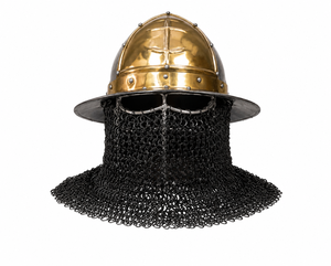 Handmade Medieval Kettle <b>Hat</b> Helmet With Avantel Mild Steel Knight Armor for Historical Reenactment Halloween Christmas & Ester - Product Image 1