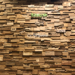 Sibayak แผ่นผนังไม้สักดีไซน์ลายเรขาคณิตสมัยใหม่กันเสียงสำหรับใช้ในครัวเรือนและวิลล่า - Product Image 2