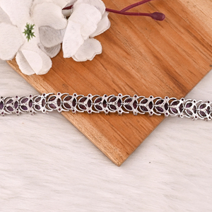 Luxury Purple Amethyst & Garnet Tennis <b>Bracelet</b> Handmade 925 Silver Jewelry for Unisex - Product Image 4