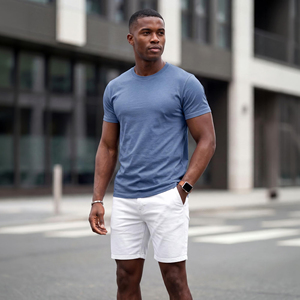 Camiseta de algodón para hombre, colores lisos, ajuste cómodo para uso diario, camiseta informal, 100% algodón orgánico peinado - Product Image 3