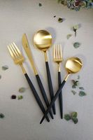 Service de Couverts de Mariage en Acier Inoxydable Doré Style Européen, Inspiré de la Procession Royale, pour Grandes Tables et Cérémonies