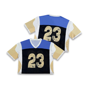 Camiseta Oversize Corta Personalizada para Hombre, de Malla Transpirable, de Secado Rápido, Estilo Vintage de Fútbol Americano, Estampada, para Uso Urbano - Product Image 1