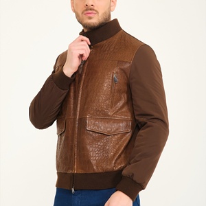 Veste en cuir pour homme avec motif python, cuir véritable de qualité supérieure, veste de motard élégante, veste pour homme sur mesure, OEM, vente en gros, export - Product Image 4