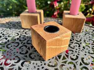 Porte-bougie carré en bois artisanal aux lignes épurées, finition naturelle, parfait pour un décor moderne et rustique. - Product Image 3