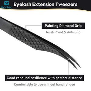 90 Degree Curved Fiber Tip Volume Tweezers for Eyelash Extensions Micro Grid Tip Precision Lash Tweezer for Salon Use - Product Image 4