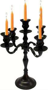 Candelabro de Cristal de Lujo de Alta Calidad con 5 Brazos, Estilo Antiguo, Sin Electricidad, Portavelas de Metal para Bodas - Product Image 3