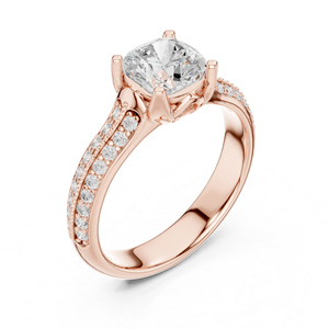 แหวนเพชรทรงกลมทองคำขาว 14K เพชรเพาะเลี้ยงสำหรับสวมใส่ทุกวันสำหรับผู้หญิง |   เพชรที่เพิ่งเพาะเลี้ยง - Product Image 4