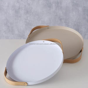 Bandeja de Metal galvanizada para servir bebidas, bandeja redonda para el hogar, restaurante - Product Image 2