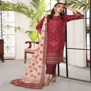 Trajes de 3 piezas originales de marca pakistaní para césped, marca Dr Haris bordada, fiestas para adultos, niñas Salwar Sari fabricadas en la India - Product Image 2