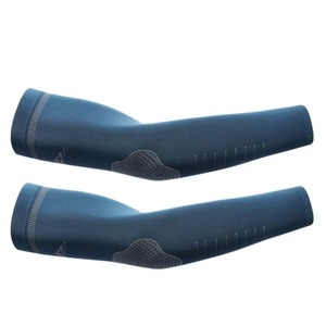 Manchons de cyclisme blancs anti-UV unisexe pour adultes en polyester et élasthanne avec logo sur la manche gauche - Product Image 3