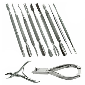 Kit de podologie pour soins des pieds, outils de pédicure, ensemble de 11 pièces avec boîte en acier, instruments chirurgicaux en acier inoxydable - Product Image 1