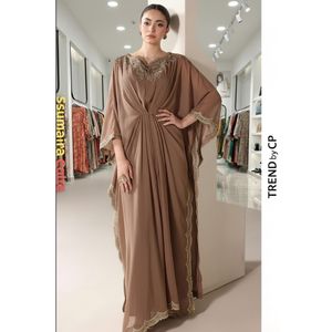 Vestido Kaftán de Chifón de Lujo para Mujer |   Vestido de Noche Elegante y Modesto |   Suministro al por mayor para boutiques: Lentejuelas virales de Oriente Medio - Product Image 1